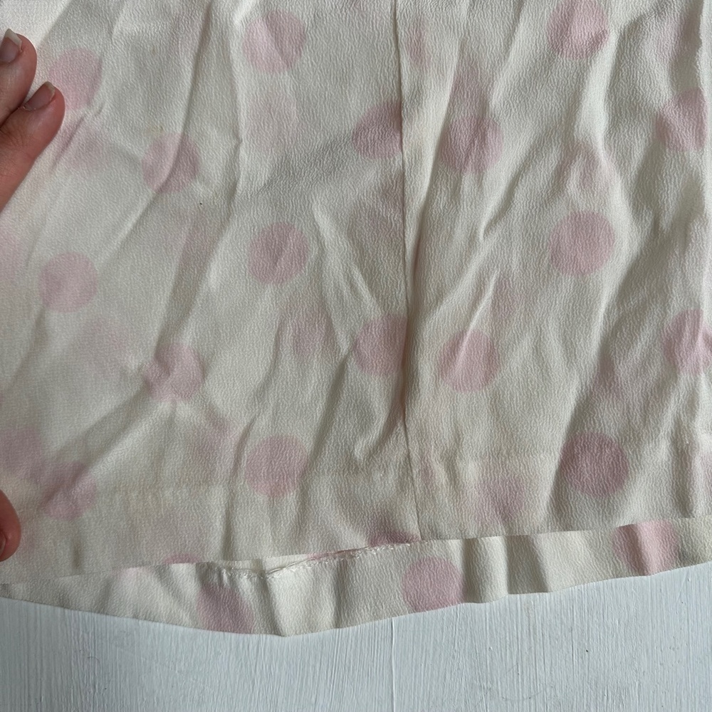 Vintage Christian Dior Pale Pink Polka Dot Skirt - Picture 2 of 5